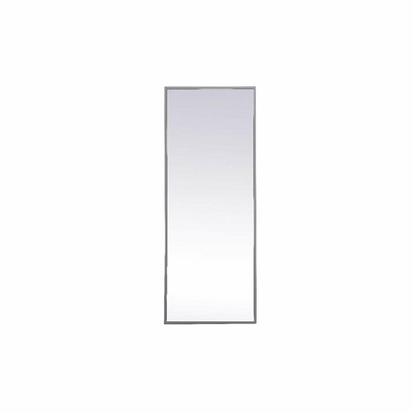 Elegant Decor 14 x 36 in. Metal Frame Rectangle Mirror, Grey MR41436GR